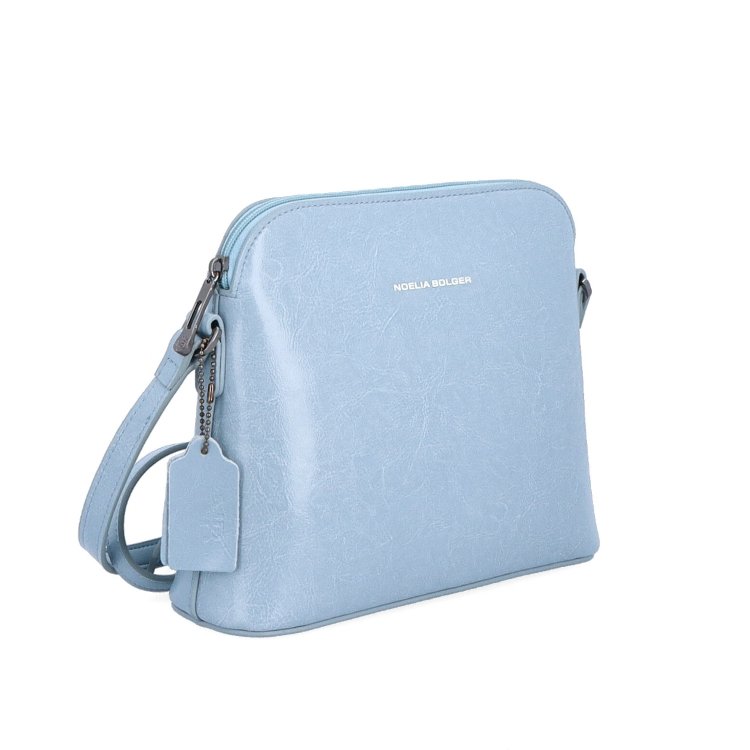 Elegantná kožená crossbody k šatám aj saku Noelia Bolger materiál kože zapínanie na zips farba modrá veľkosť malá NB 0078 SM