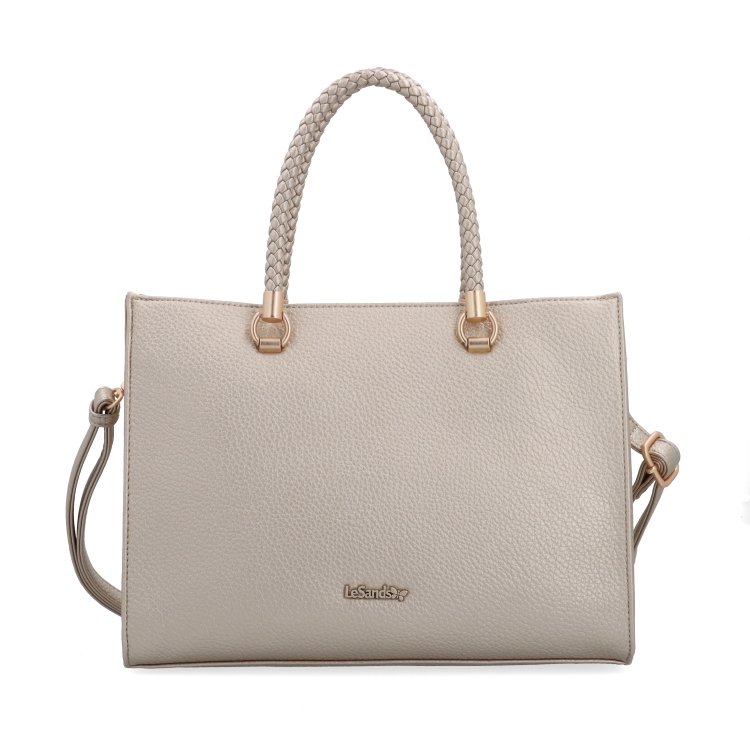 Dámska kabelka s odnímateľným crossbody popruhom Le Sands materiál syntetická koža zapínanie na zips farba metalíza veľkosť stredná 4648 ZL Spredu