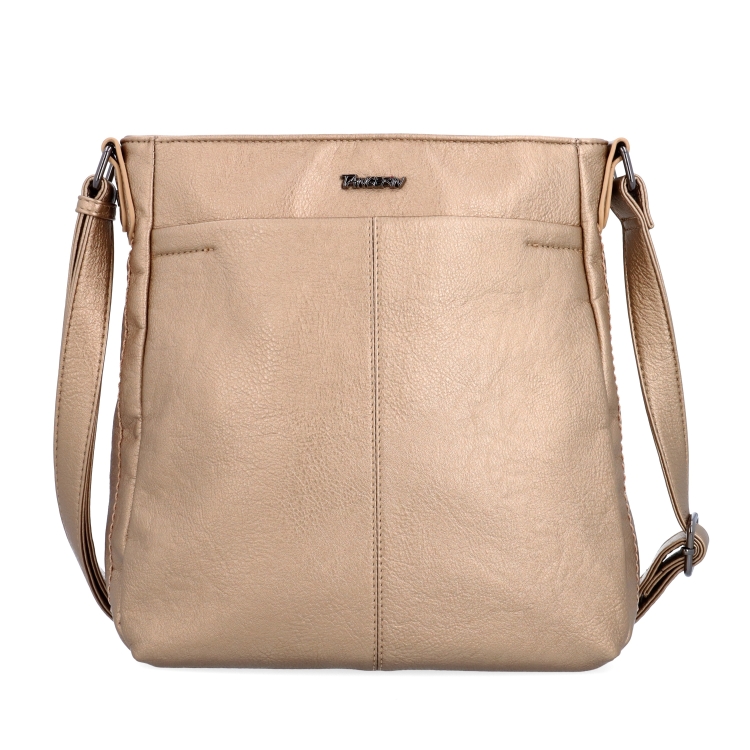 Crossbody kabelka s nastaviteľným popruhom Tangerin materiál syntetická koža zapínanie na zips farba metalíza veľkosť stredná 8049 ZL Spredu