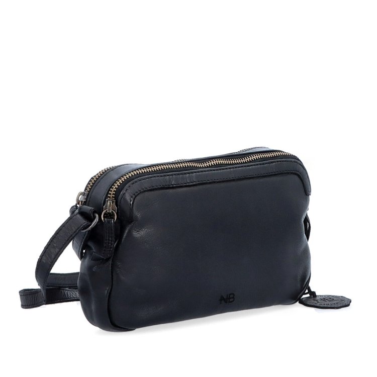 Minimalistická kožená crossbody kabelka Noelia Bolger materiál kože zapínanie na zips farba čierna veľkosť malá NB 2407 C