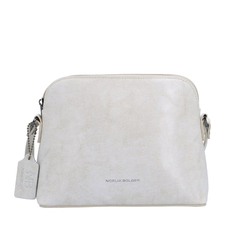 Minimalistická kožená crossbody kabelka na každý deň Noelia Bolger materiál kože zapínanie na zips farba biela veľkosť malá NB 0116 OW Spredu