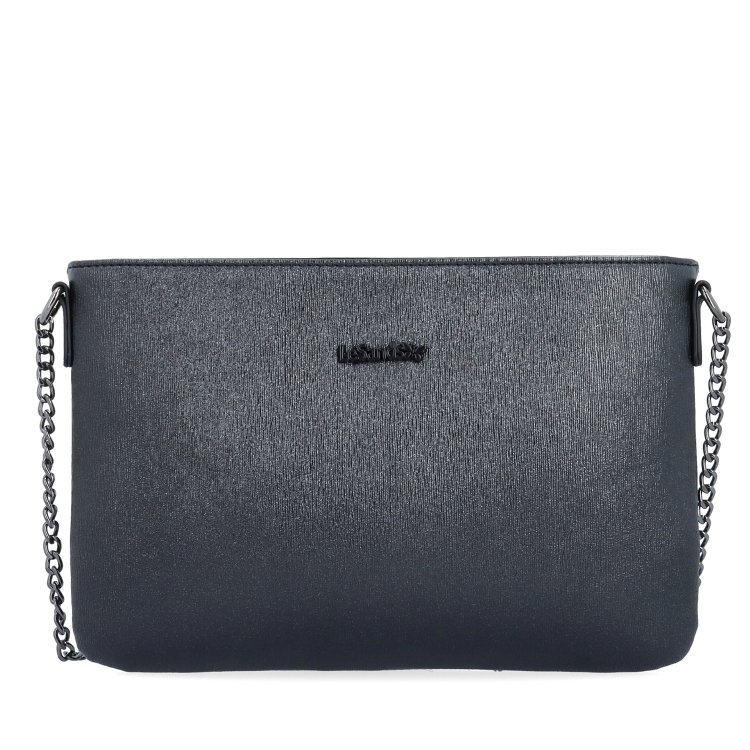 Elegantná crossbody kabelka s jemným leskom Le Sands materiál syntetická koža zapínanie na zips farba čierna veľkosť malá 4608 C Spredu