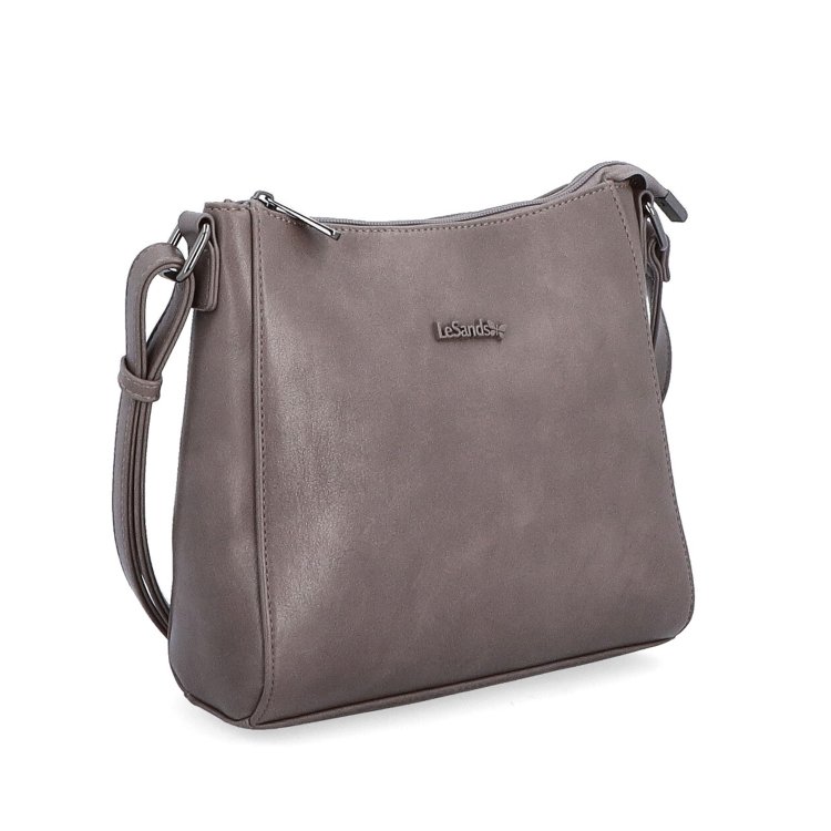Minimalistická crossbody kabelka do mesta Le Sands materiál syntetická koža zapínanie na zips farba taupe veľkosť malá 7706 T