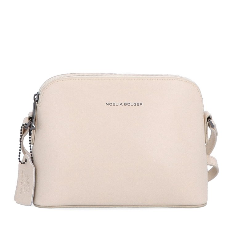 Kožená crossbody kabelka Noelia Bolger Noelia Bolger materiál kože zapínanie na zips farba béžová veľkosť malá NB 0096 BE Spredu