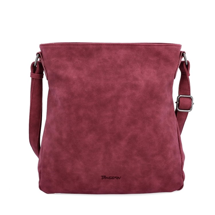 Štýlová crossbody kabelka s čistým dizajnom Tangerin materiál syntetická koža zapínanie na zips farba vínová veľkosť stredná 1101 BO Spredu