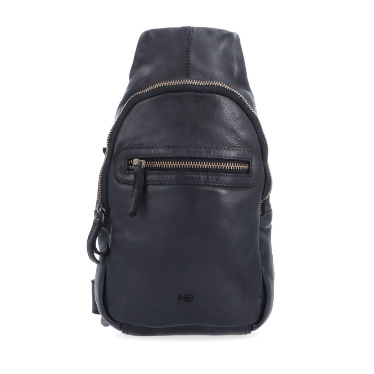 Kožený crossbody bodybag s variabilným nosením Noelia Bolger materiál kože zapínanie na zips farba čierna veľkosť malá NB 2034 C Spredu