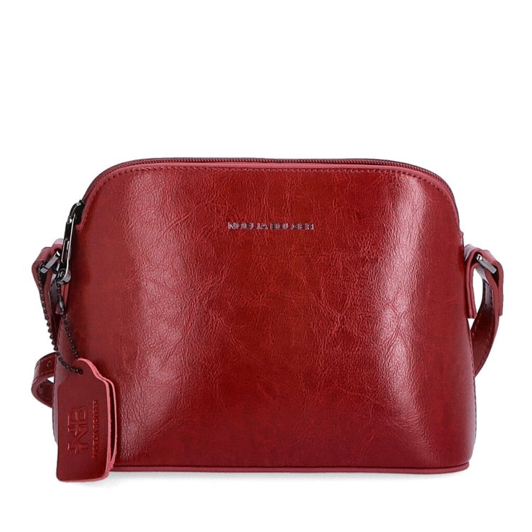 Luxusná malá kožená crossbody kabelka Noelia Bolger materiál kože zapínanie na zips farba červená veľkosť malá NB 0080 TCV Spredu