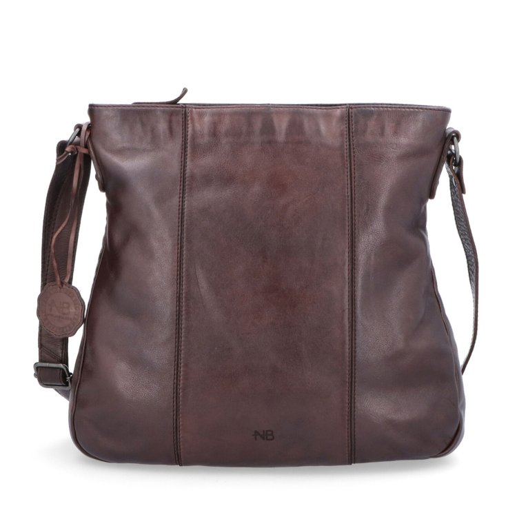 Kožená crossbody kabelka s prešívaním Noelia Bolger materiál kože zapínanie na zips farba hnedá veľkosť stredná NB 2002 H Spredu