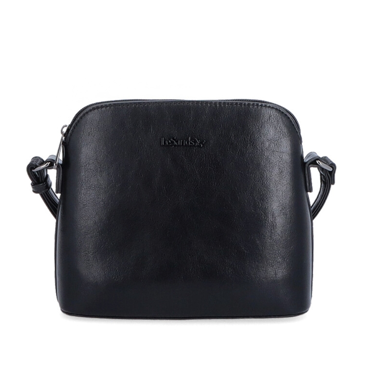 Malá minimalistická crossbody kabelka Le Sands materiál syntetická koža zapínanie na zips farba čierna veľkosť malá 7712 C Spredu