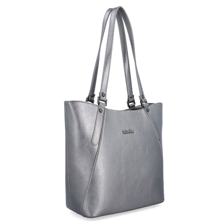 Priestranná shopper kabelka cez rameno Le Sands materiál syntetická koža zapínanie na zips farba metalíza veľkosť veľká 7703 TI