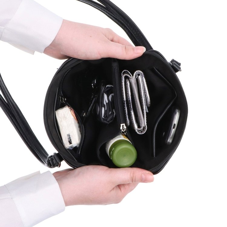 Praktická crossbody kabelka s deleným vnútrom Le Sands materiál syntetická koža zapínanie na zips farba vínová veľkosť malá 7723 BO Vnútro