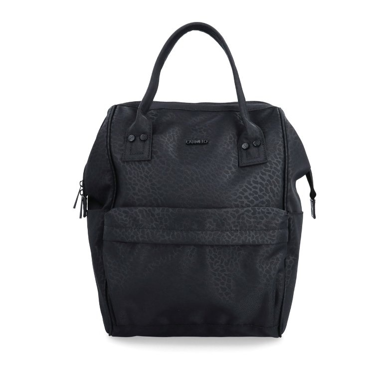Veľký praktický batoh Carmelo Carmelo materiál nylon zapínanie na zips farba čierna veľkosť veľká 4319 C LE Spredu