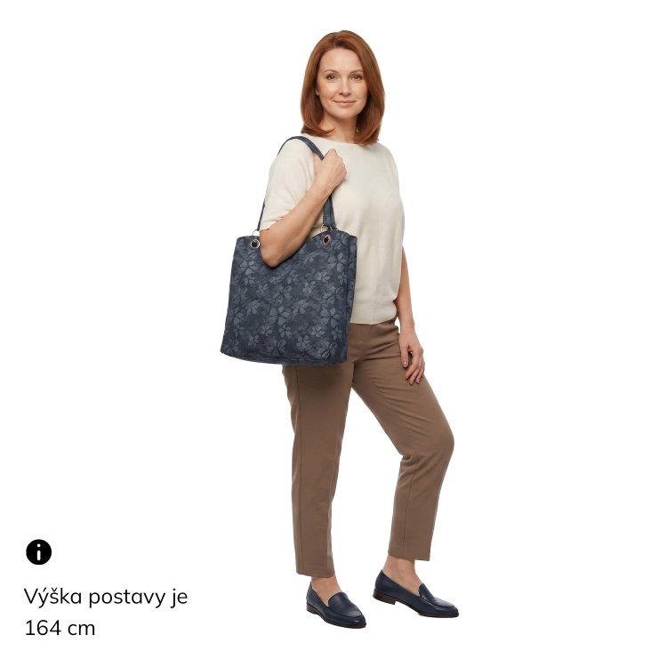 Mestská kabelka cez rameno s deleným vnútrom Carmelo materiál syntetická koža zapínanie na zips farba béžová veľkosť veľká 4602 BE Na postave