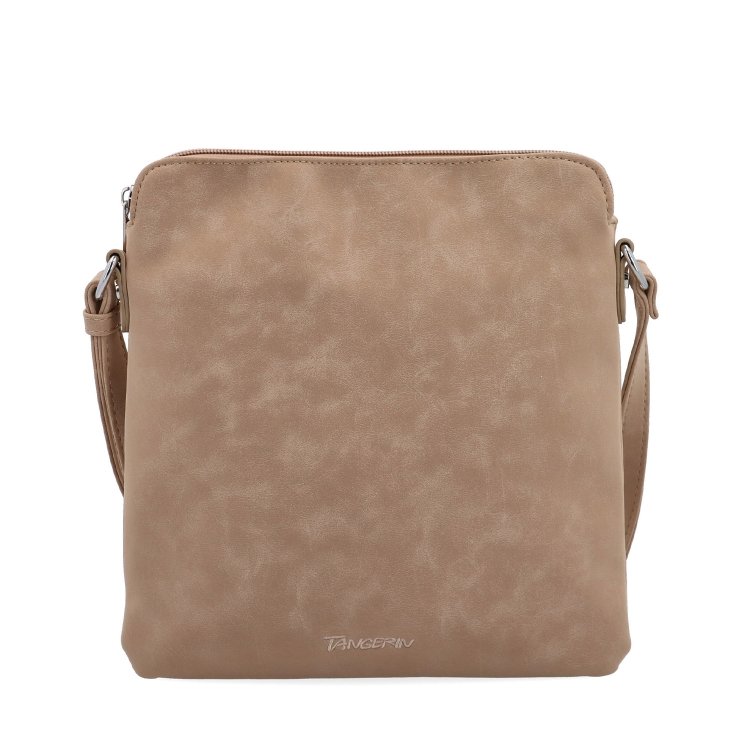 Menšia crossbody kabelka z hebkého materiálu Tangerin materiál syntetická koža zapínanie na zips farba béžová veľkosť malá 7017 SAN Spredu