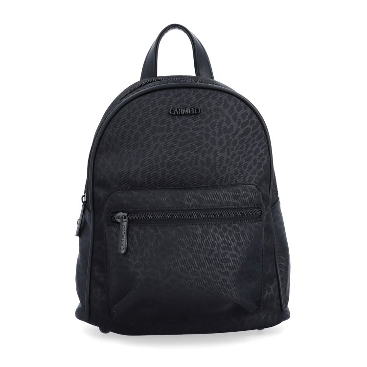 Malý nylonový batoh pre ženy Carmelo materiál nylon zapínanie na zips farba čierna veľkosť malá 6604 C LE Spredu