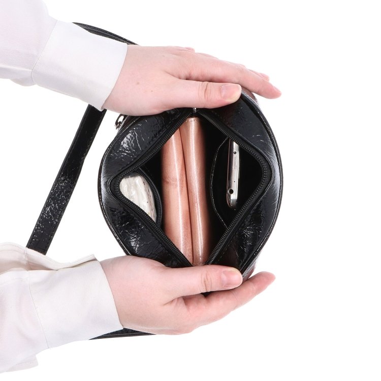 Malá crossbody kabelka so štruktúrovaným povrchom Le Sands materiál syntetická koža zapínanie na zips farba vínová veľkosť malá 4372 BO Vnútro