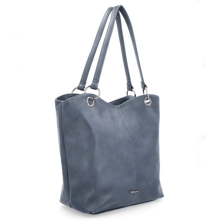 Veľká shopper kabelka cez rameno Tangerin materiál syntetická koža zapínanie na zips farba modrá veľkosť veľká 8025 TM
