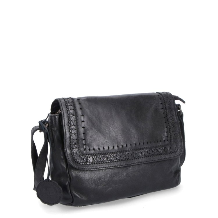 Dizajnová kožená crossbody kabelka s chlopňou Noelia Bolger materiál kože zapínanie na zips farba čierna veľkosť malá NB 2026 C