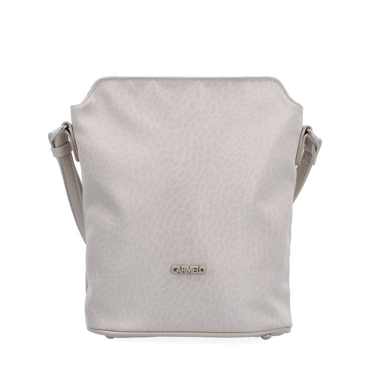 Praktická crossbody kabelka s extra vreckom Carmelo materiál nylon zapínanie na zips farba béžová veľkosť malá 6607 BE LE Spredu