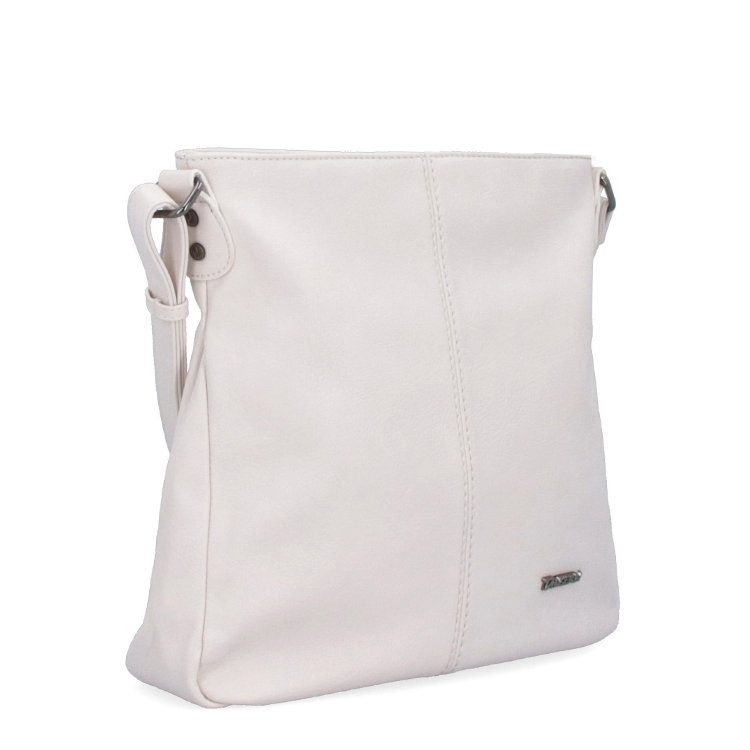 Crossbody kabelka s jednoduchým prešívaním Tangerin materiál syntetická koža zapínanie na zips farba béžová veľkosť stredná 8003 K