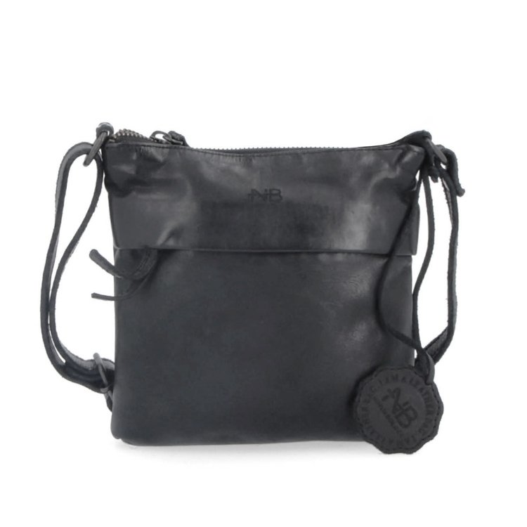 Malá kožená crossbody so zapínaním na zips Noelia Bolger materiál kože zapínanie na zips farba čierna veľkosť malá NB 2090 C Spredu