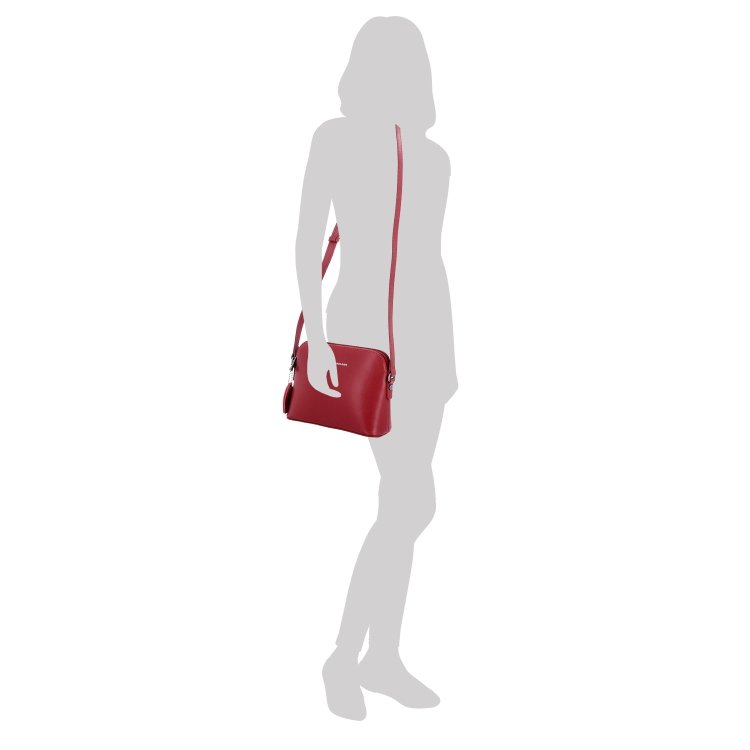 Kožená crossbody kabelka Noelia Bolger Noelia Bolger materiál kože zapínanie na zips farba vínová veľkosť malá NB 0096 BO Na postave