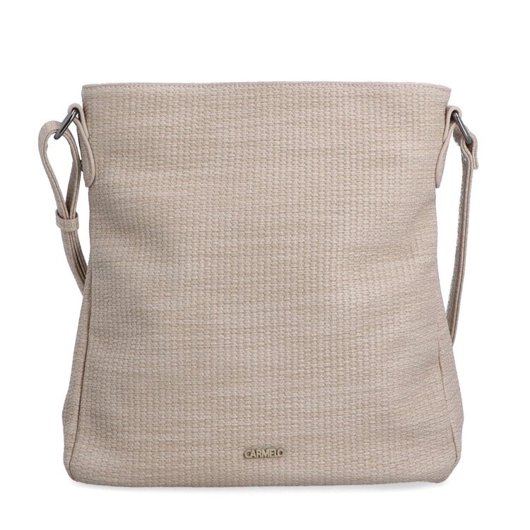 Crossbody kabelka strednej veľkosti Carmelo materiál syntetická koža zapínanie na zips farba béžová veľkosť stredná 4305 BE Spredu