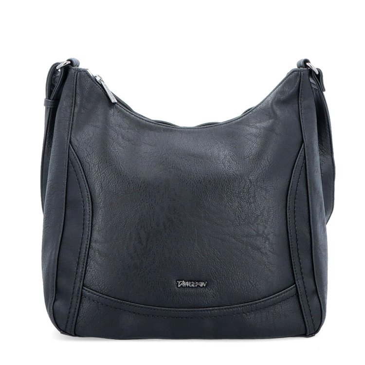 Mestská crossbody kabelka zo syntetickej kože Tangerin materiál syntetická koža zapínanie na zips farba čierna veľkosť stredná 8046 C Spredu