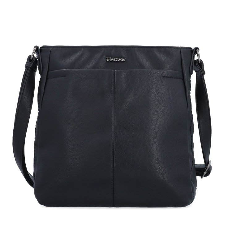 Crossbody kabelka s nastaviteľným popruhom Tangerin materiál syntetická koža zapínanie na zips farba čierna veľkosť stredná 8049 C Spredu