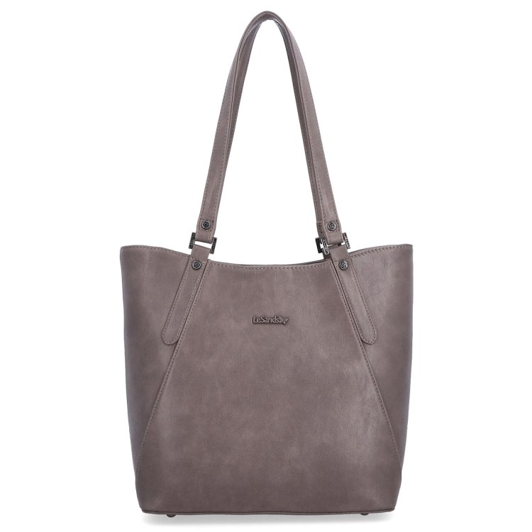 Priestranná shopper kabelka cez rameno Le Sands materiál syntetická koža zapínanie na zips farba taupe veľkosť veľká 7703 T Spredu