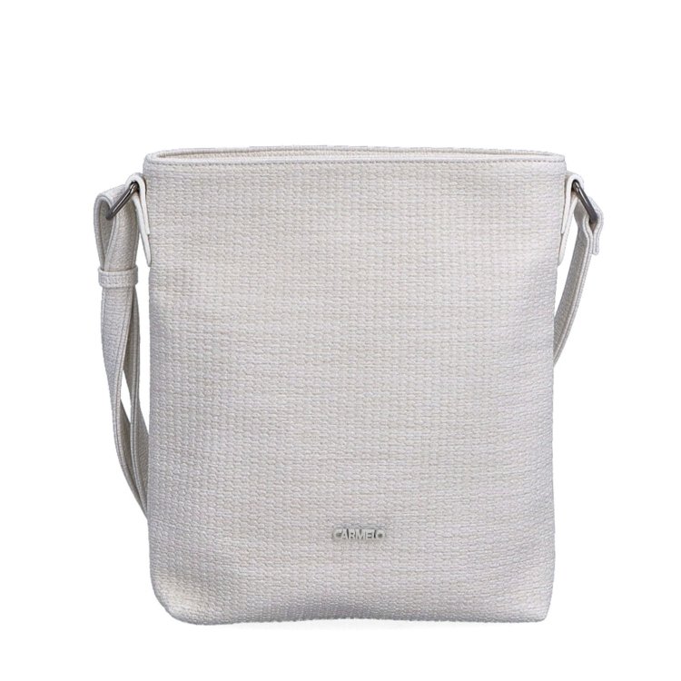 Malá slamená crossbody kabelka Carmelo materiál syntetická koža zapínanie na zips farba béžová veľkosť malá 4308 K Spredu