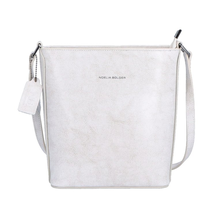 Malá elegantná kožená crossbody kabelka Noelia Bolger materiál kože zapínanie na zips farba biela veľkosť malá NB 0065 OW Spredu