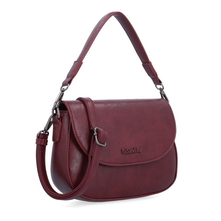 Štýlová crossbody kabelka s chlopňou Le Sands materiál syntetická koža zapínanie s chlopňou farba vínová veľkosť malá 7730 BO