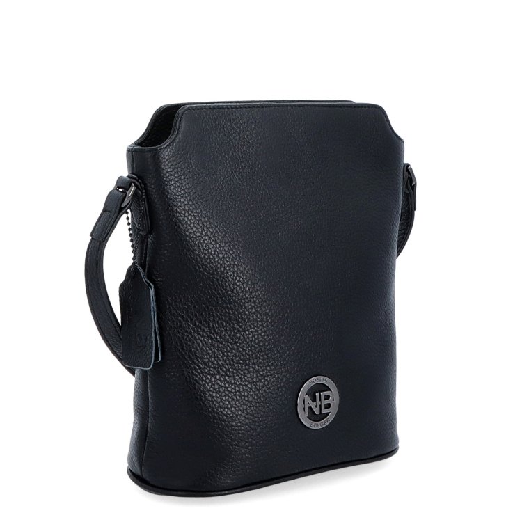 Malá crossbody kabelka zo štruktúrovanej kože Noelia Bolger materiál kože zapínanie na zips farba čierna veľkosť malá NB 3009 C