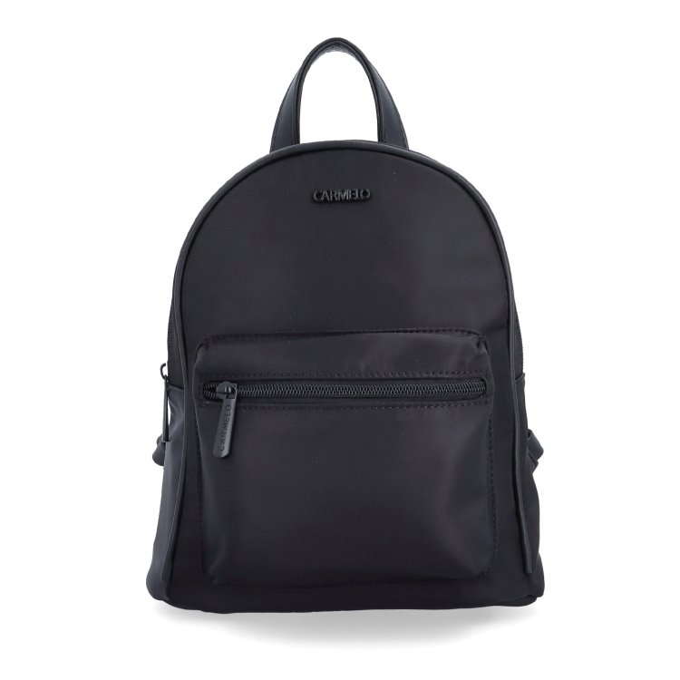 Malý nylonový batoh pre ženy Carmelo materiál nylon zapínanie na zips farba čierna veľkosť malá 6604 C Spredu