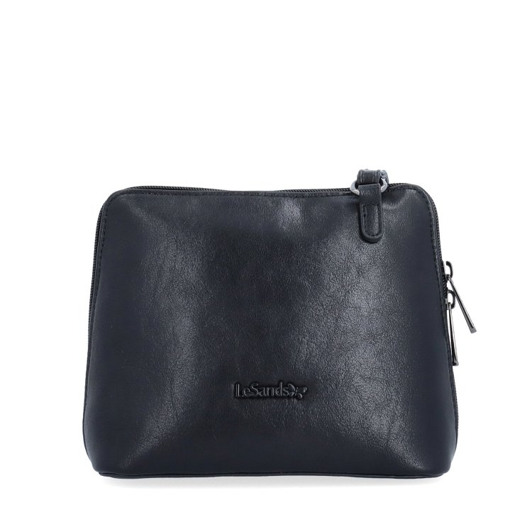 Praktická crossbody kabelka s deleným vnútrom Le Sands materiál syntetická koža zapínanie na zips farba čierna veľkosť malá 7723 C Spredu