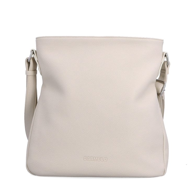 Dizajnová crossbody kabelka Carmelo materiál syntetická koža zapínanie na zips farba béžová veľkosť stredná 4271 BE Spredu