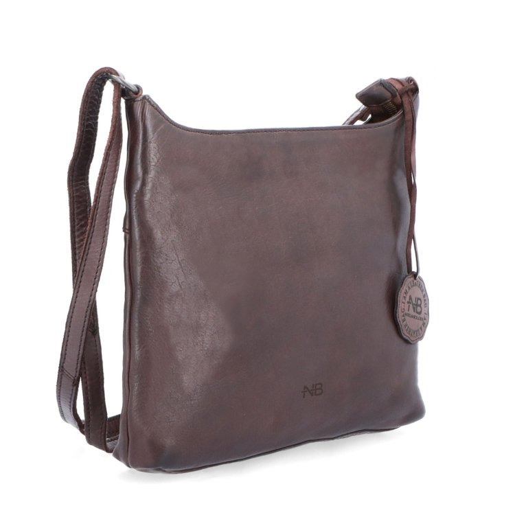 Kožená crossbody kabelka na každý deň Noelia Bolger materiál kože zapínanie na zips farba hnedá veľkosť malá NB 2404 H