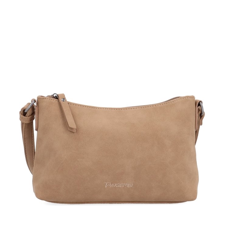 Malá elegantná crossbody kabelka Tangerin materiál syntetická koža zapínanie na zips farba béžová veľkosť malá 1109 MO Spredu