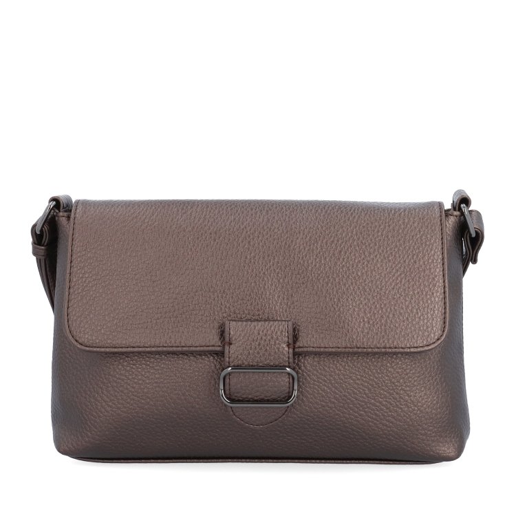 Elegantná crossbody kabelka s klopou Le Sands materiál syntetická koža zapínanie s chlopňou farba metalíza veľkosť malá 4652 BR Spredu