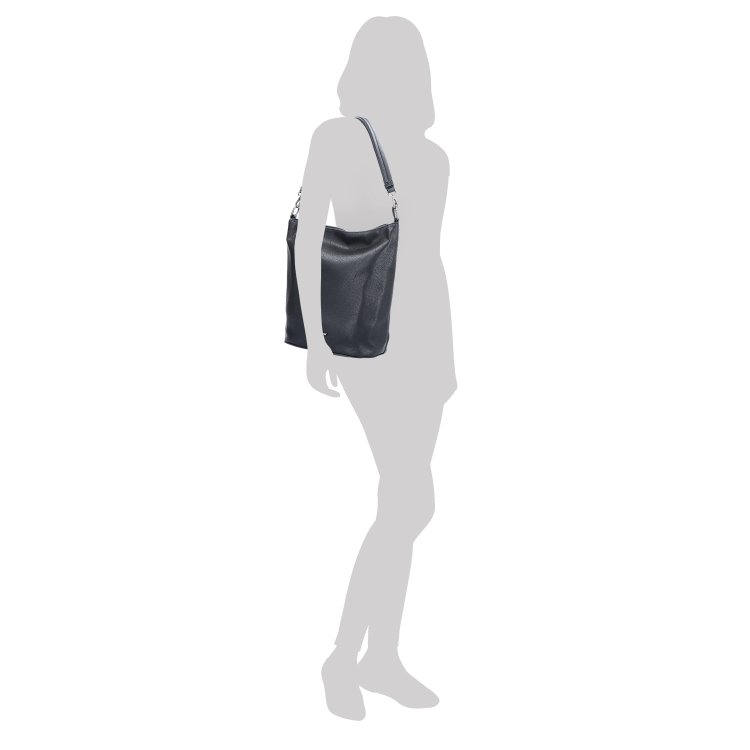 Mäkká hobo kabelka s uchom a popruhom Tangerin materiál syntetická koža zapínanie na zips farba vínová veľkosť stredná 8035 BO Na postave