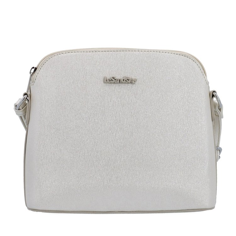 Elegantná crossbody kabelka s čistým dizajnom Le Sands materiál syntetická koža zapínanie na zips farba béžová veľkosť malá 4607 PRL Spredu