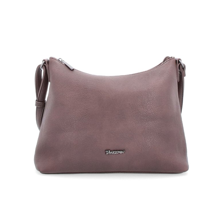 Elagantná crossbody kabelka Tangerin materiál syntetická koža zapínanie na zips farba hnedá veľkosť malá 8029 TH Spredu