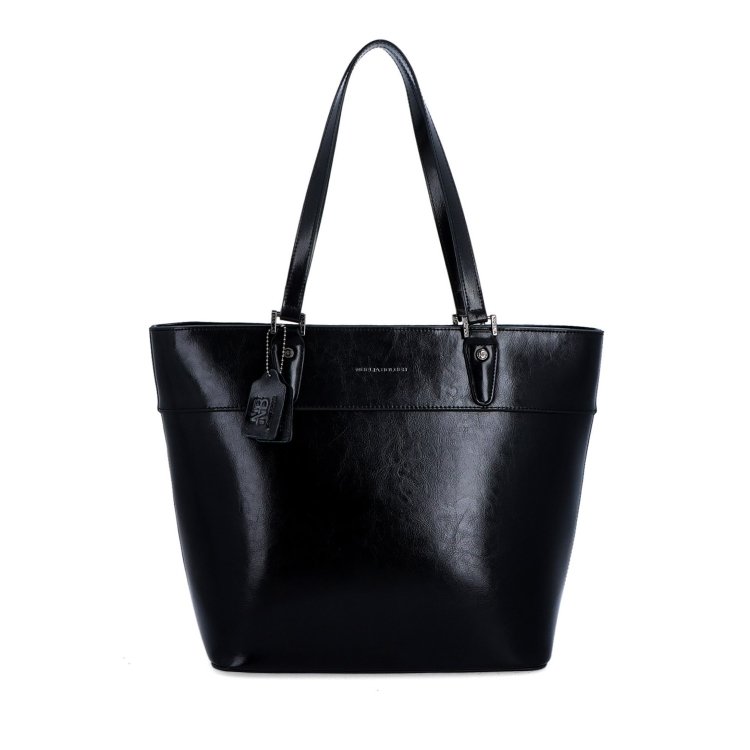 Kožená shopper kabelka Noelia Bolger materiál kože farba čierna veľkosť veľká NB 0076 C Spredu