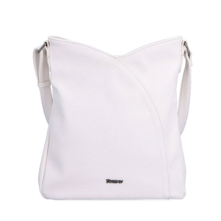 Asymetrická crossbody kabelka s prešívaním Tangerin materiál syntetická koža zapínanie na zips farba béžová veľkosť stredná 8023 K Spredu