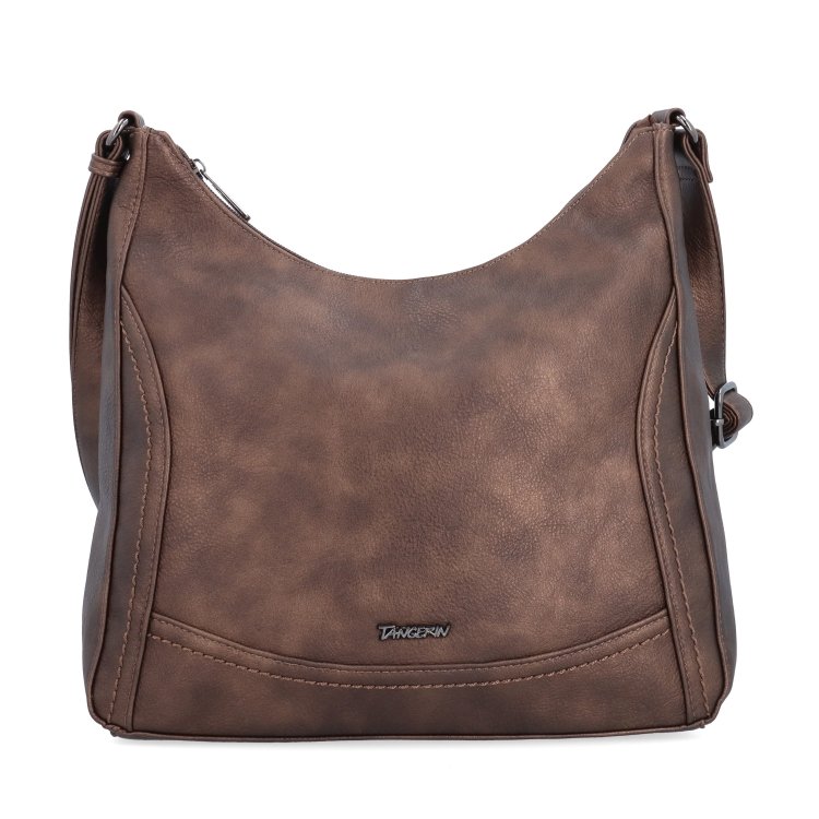 Mestská crossbody kabelka zo syntetickej kože Tangerin materiál syntetická koža zapínanie na zips farba metalíza veľkosť stredná 8046 BR Spredu