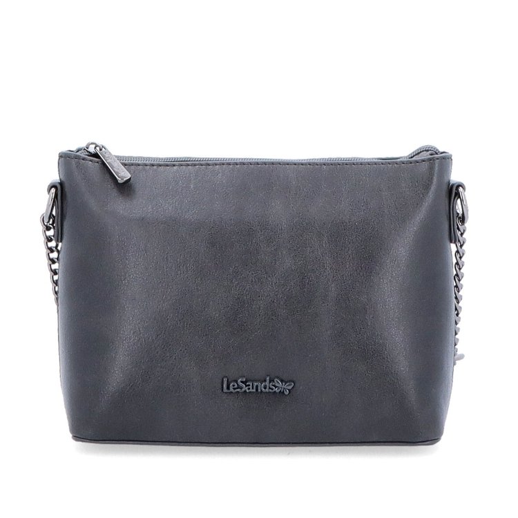 Spoločenská crossbody kabelka s retiazkou Le Sands materiál syntetická koža zapínanie na zips farba sivá veľkosť malá 7708 TS Spredu