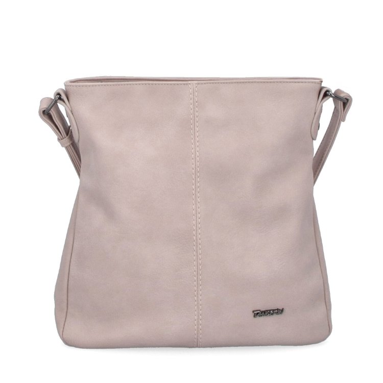 Crossbody kabelka s jednoduchým prešívaním Tangerin materiál syntetická koža zapínanie na zips farba ružová veľkosť stredná 8003 LI Spredu