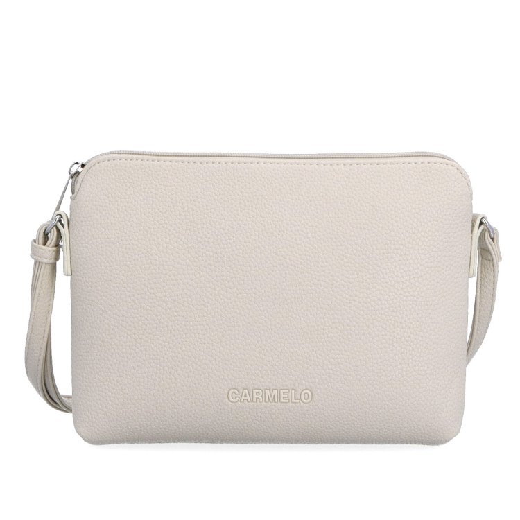 Minimalistická crossbody kabelka zo syntetiky Carmelo materiál syntetická koža zapínanie na zips farba béžová veľkosť malá 4333 BE Spredu