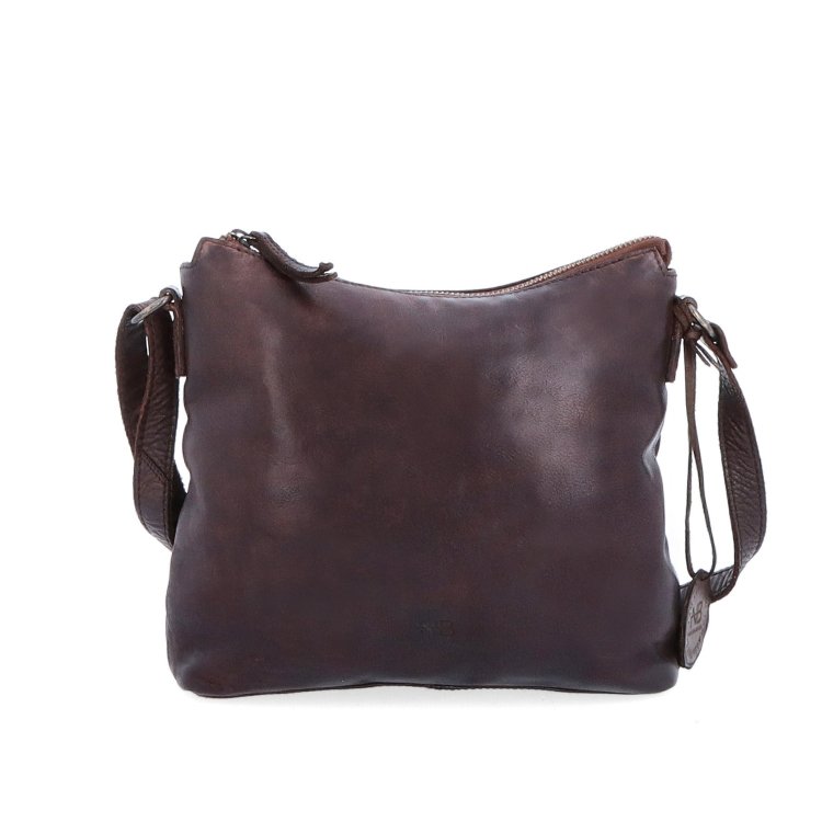 Kožená crossbody kabelka s moderným dizajnom Noelia Bolger materiál kože zapínanie na zips farba hnedá veľkosť malá NB 2400 H Spredu